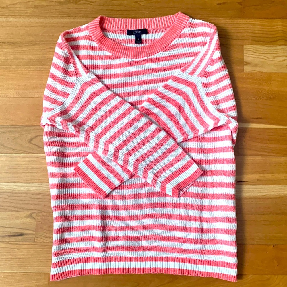 NWOT Pink & White J. Crew Summer Sweater